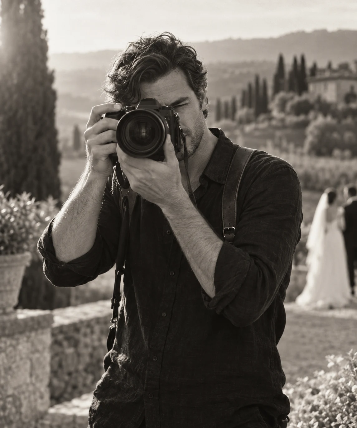 Photographer holding a camera